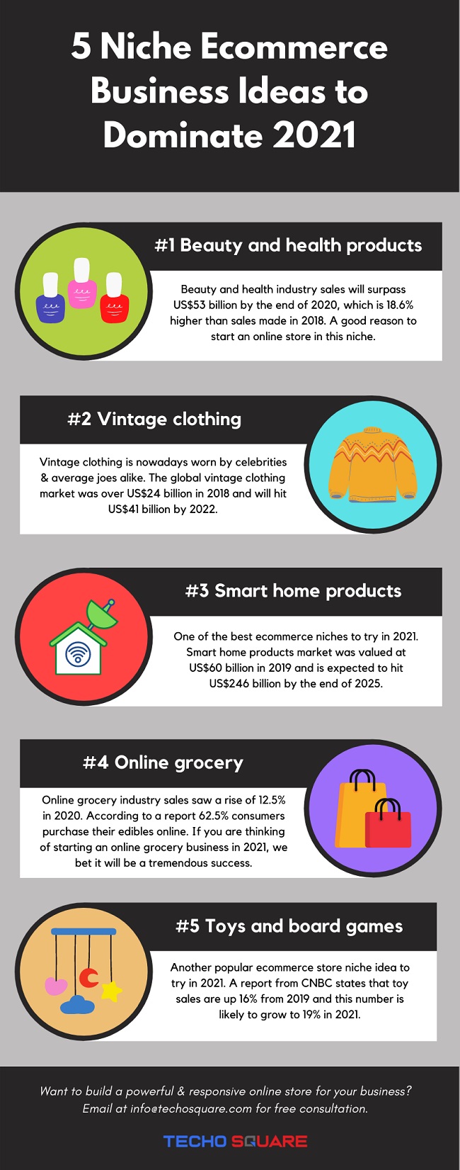 niche ecommerce business ideas infographic